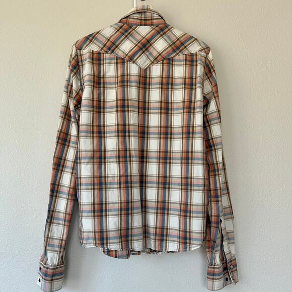Vintage Hollister plaid pearl snap Y2K button up western cowboy style pockets M - Picture 7 of 15